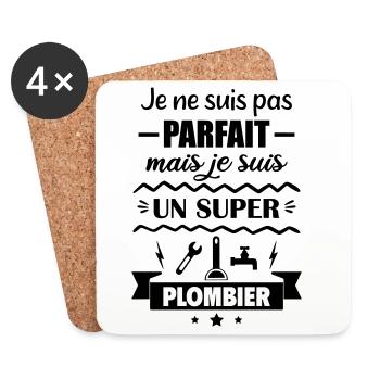 Not perfect but great plumber - Coasters (set of 4) - white - Front