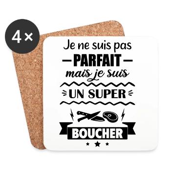 Not perfect but great butcher - Coasters (set of 4) - white - Front