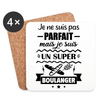 Pas parfait mais super boulanger - Dessous de verre (lot de 4) - blanc - Devant