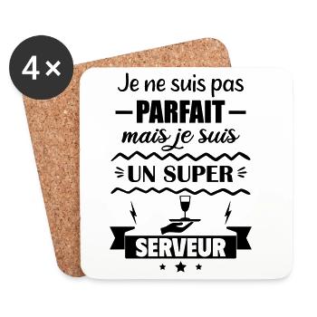 Pas parfait mais super serveur - Dessous de verre (lot de 4) - blanc - Devant
