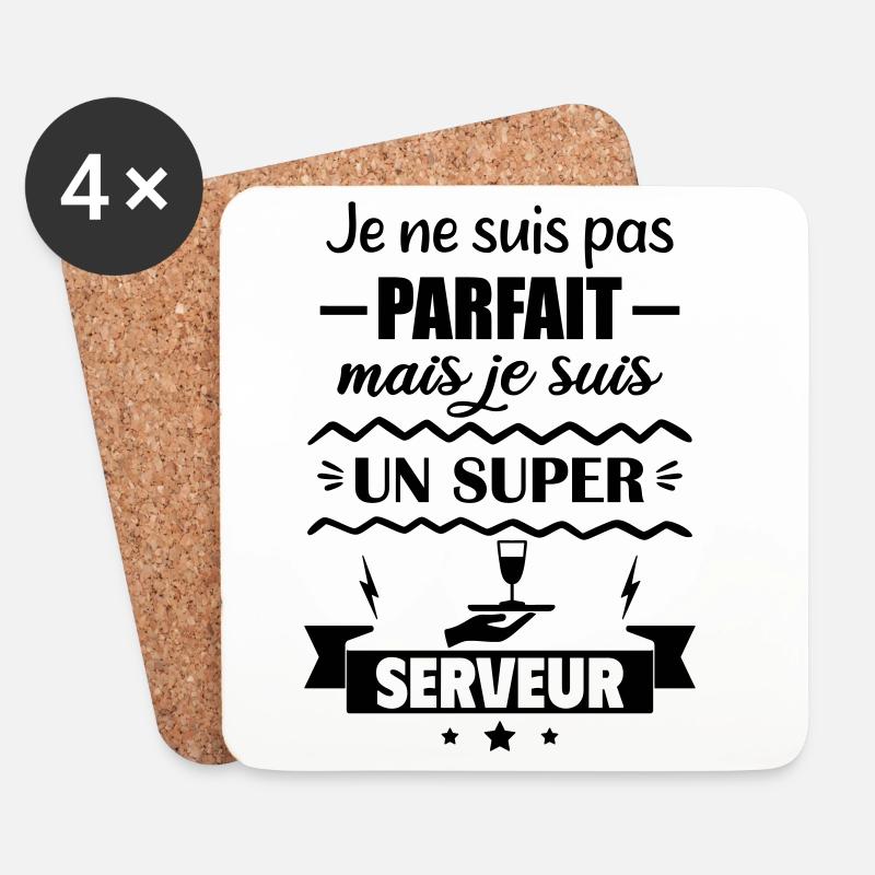 Nicht perfekt, aber toller Server - Untersetzer (4er-Set) - Weiß