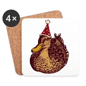 CHRISTMAS MALLARD - Coasters (set of 4) - white - Front