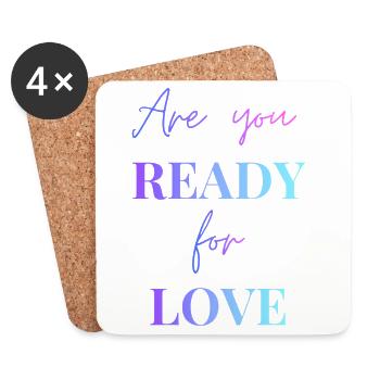 Are you ready for LOVE - Coasters (set of 4) - white - Front