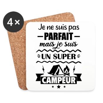 Pas parfait mais super campeur - Dessous de verre (lot de 4) - blanc - Devant