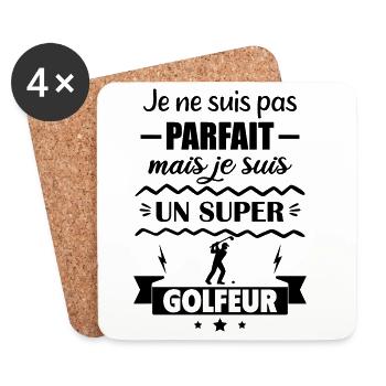 Not perfect but great golfer Golf - Coasters (set of 4) - white - Front