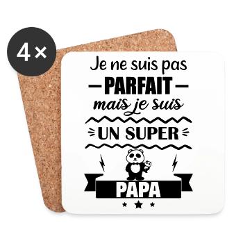 Nicht perfekt, aber toller Vater - Untersetzer (4er-Set) - Weiß - Vorne