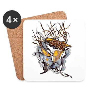 Nature sauvage de l’oranger - Dessous de verre (lot de 4) - blanc - Devant