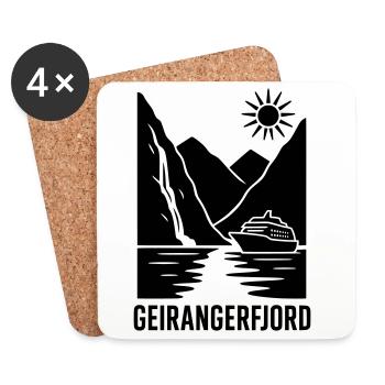 Geiranger Fjord Norway - Coasters (set of 4) - white - Front