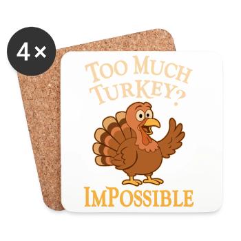 Zu viel Truthahn THANKSGIVING - Untersetzer (4er-Set) - Weiß - Vorne