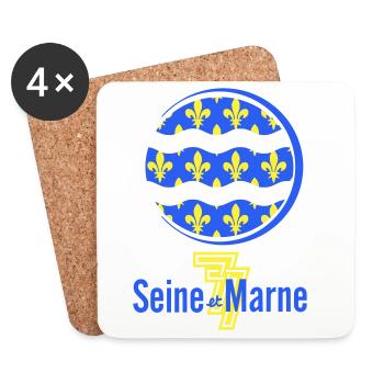 Logo Seine et Marne 77 - Coasters (set of 4) - white - Front