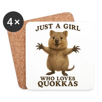 Just A Girl Who Loves Quokkas - Untersetzer (4er-Set) - Weiß - Vorne