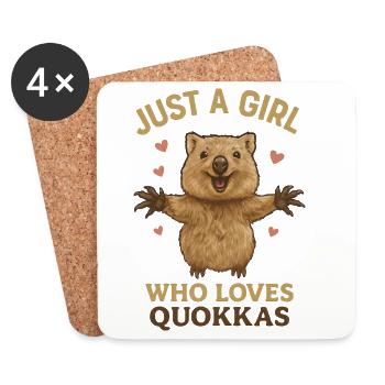 Juste une fille qui aime les quokkas - Dessous de verre (lot de 4) - blanc - Devant