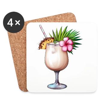 Pina Colada Cocktail - Dessous de verre (lot de 4) - blanc - Devant