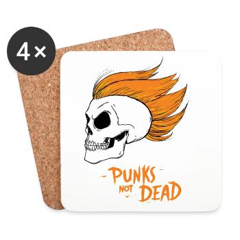 PUNKS NOT DEAD #1 - steam punk'n'roll - Dessous de verre (lot de 4) - blanc - Devant