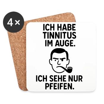 tinnitus pfeife auge - Untersetzer (4er-Set) - Weiß - Vorne