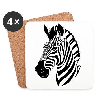 Zebra T-shirt Geschenk - Untersetzer (4er-Set) - Weiß - Vorne