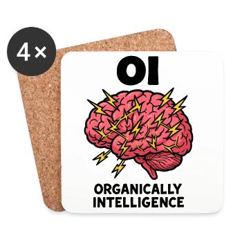 Organically Intelligent Brain - Coasters (set of 4) - white - Front