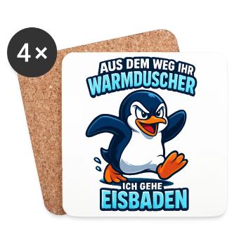 Eisbaden Pingiun Lustiger Spruch - Coasters (set of 4) - white - Front