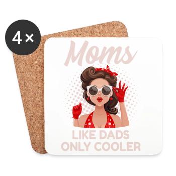 Coole Mama Retro Vintage Motiv 50er 60er Jahre - Untersetzer (4er-Set) - Weiß - Vorne
