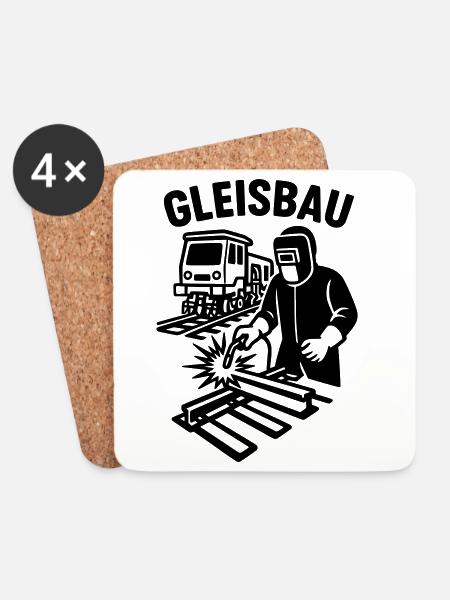gleisbau beruf - Untersetzer (4er-Set) - Weiß