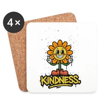 Kill Them With Kindness – Just smile - Coasters (set of 4) - white - Front
