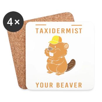 taxidermie - Dessous de verre (lot de 4) - blanc - Devant