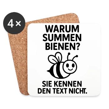 bienen summen singen text lustig witz - Untersetzer (4er-Set) - Weiß - Vorne