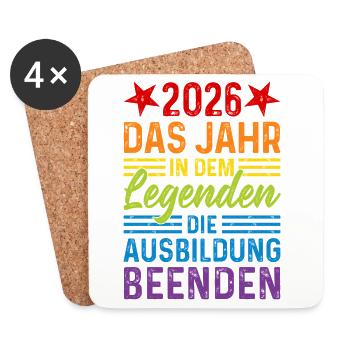 2026 Jahr in dem Legenden die Ausbildung beenden - Untersetzer (4er-Set) - Weiß - Vorne