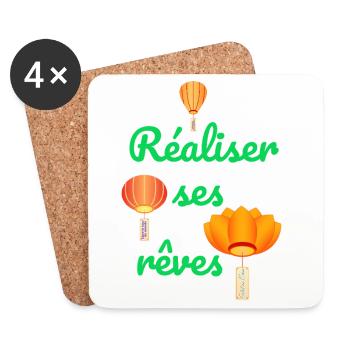 Réaliser ses rêves - Dessous de verre (lot de 4) - blanc - Devant