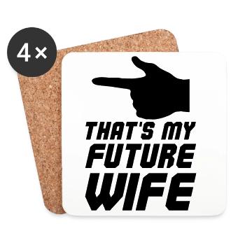 C’est ma future épouse - Dessous de verre (lot de 4) - blanc - Devant