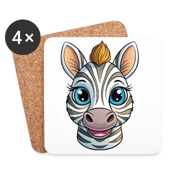 Zebrakopf - Untersetzer (4er-Set) - Weiß - Vorne
