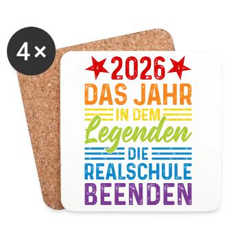 2026 Year Legends Finish Realschule - Coasters (set of 4) - white - Front