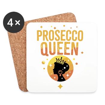 Prosecco Queen Crown Party - Coasters (set of 4) - white - Front