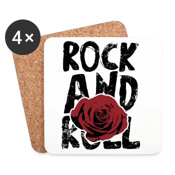 Rock and Roll - Coasters (set of 4) - white - Front