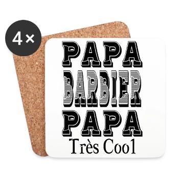Daddy Barber Daddy Sehr cool - Untersetzer (4er-Set) - Weiß - Vorne