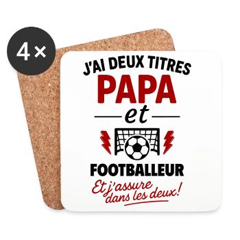 Dad Footballer Gift Father's Day Christmas Soccer - Coasters (set of 4) - white - Front