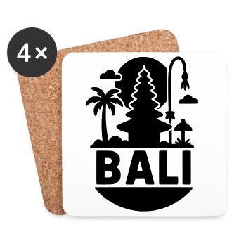 Bali Silhouette - Dessous de verre (lot de 4) - blanc - Devant