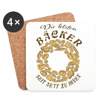 Die letzten Bäcker Brotkranz - Untersetzer (4er-Set) - Weiß - Vorne