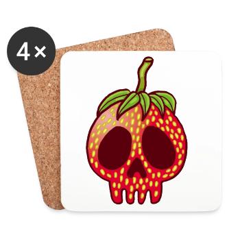 Strawberry Skull - Coasters (set of 4) - white - Front