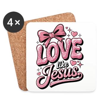 Love Like Jesus - Untersetzer (4er-Set) - Weiß - Vorne