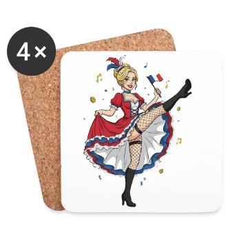 Can dancer French flag - Coasters (set of 4) - white - Front