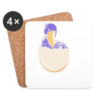 Bec-de-chaussure - Dessous de verre (lot de 4) - blanc - Devant