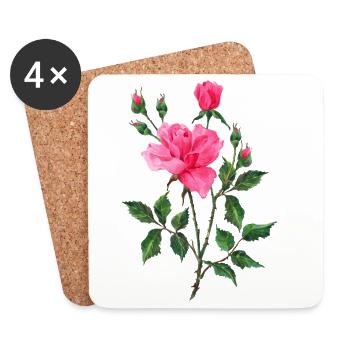 Blumen - Untersetzer (4er-Set) - Weiß - Vorne