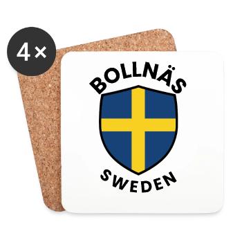Bollnäs Sweden Shield Flag - Coasters (set of 4) - white - Front