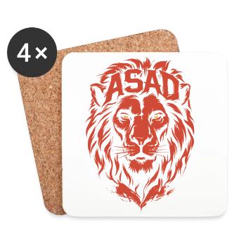 Roter Löwe ASAD Imperious Head - Untersetzer (4er-Set) - Weiß - Vorne