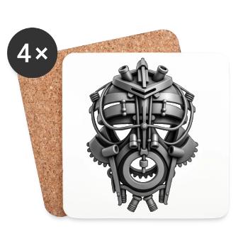 ROBOT MASK #1 - black & white - Dessous de verre (lot de 4) - blanc - Devant