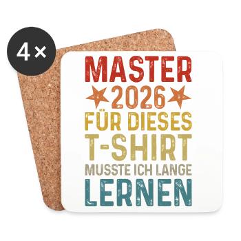 Master 2026 Abschluss T-Shirt - Untersetzer (4er-Set) - Weiß - Vorne