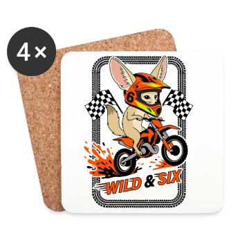 Wild & Six Fennek Motocross - Coasters (set of 4) - white - Front