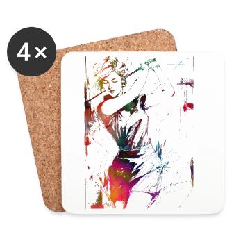 Golf player #golf - Coasters (set of 4) - white - Front