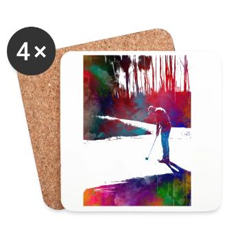 Golf player #golf - Coasters (set of 4) - white - Front